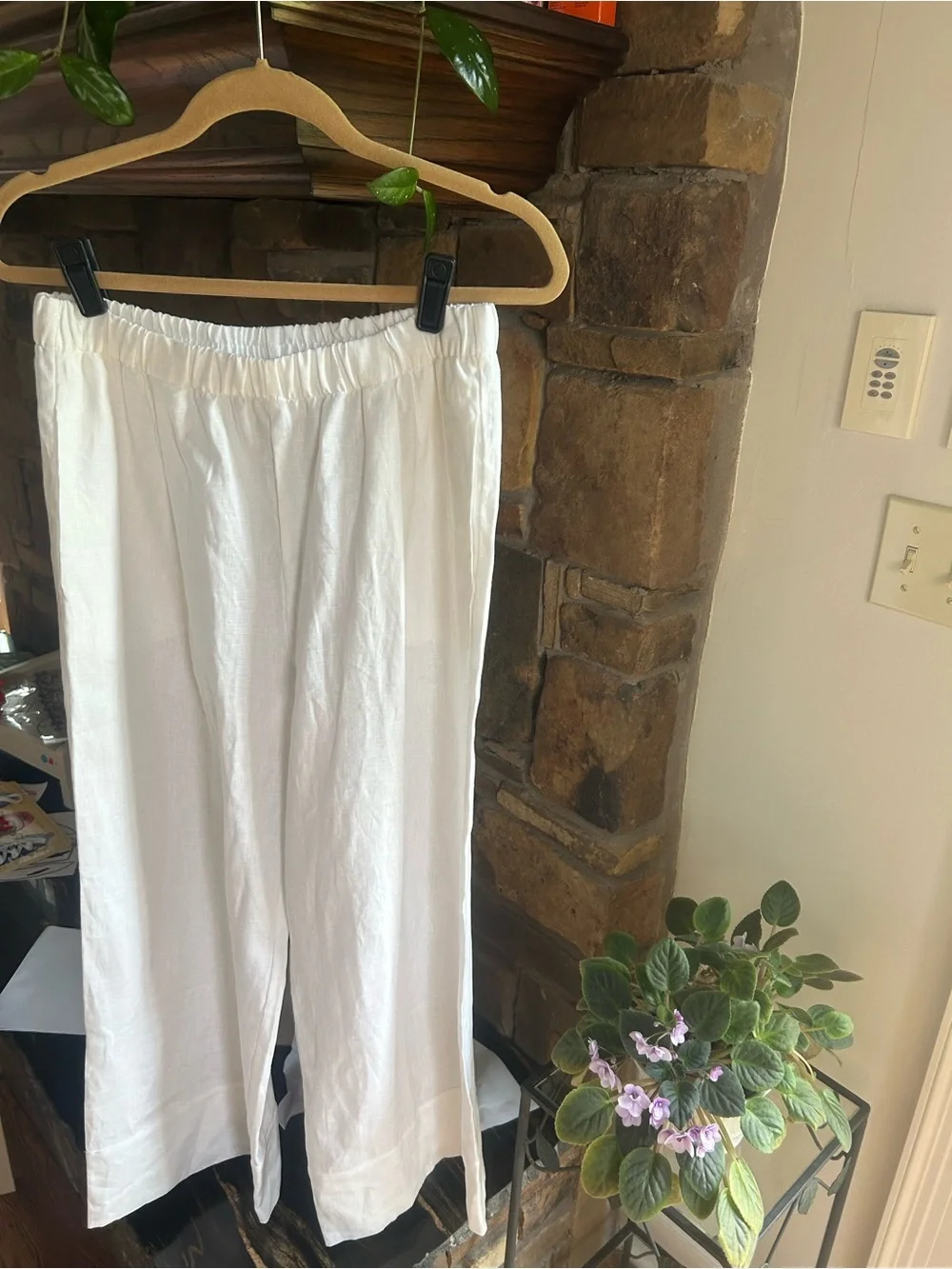 Reformation Fernando White Linen Wide Leg Pants